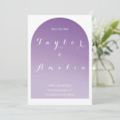 Save the Date Simple Boho Arch Lila Lilac (Stehend Vorderseite)