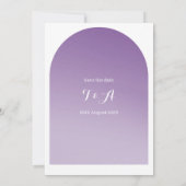 Save the Date Simple Boho Arch Lila Lilac (Rückseite)