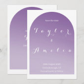 Save the Date Simple Boho Arch Lila Lilac (Vorne/Hinten)