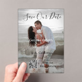 Save the date simple minimal QR scan code details Acryleinladungen (Insitu (Handheld))