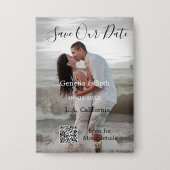 Save the date simple minimal QR scan code details Button (Vorderseite)