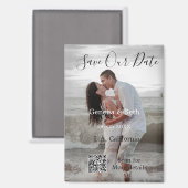 Save the date simple minimal QR scan code details  Magnet (Vorderseite/Rückseite)