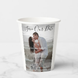 Save the date simple minimal QR scan code details  Pappbecher