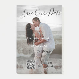 Save the date simple minimal QR scan code details  Post-it Klebezettel