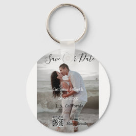 Save the date simple minimal QR scan code details  Schlüsselanhänger