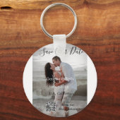 Save the date simple minimal QR scan code details Schlüsselanhänger (Vorderseite)