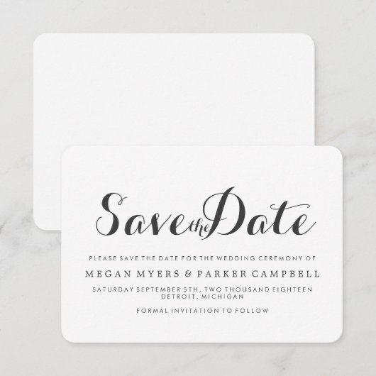 Save The Date | Simplistic Mod White Dark Gray (Vorne/Hinten)