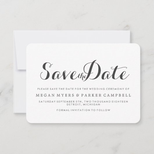 Save The Date | Simplistic Mod White Dark Gray (Vorderseite)