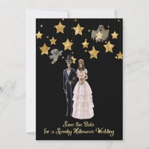 Save the Date Skeletons Halloween Hochzeit Einladung