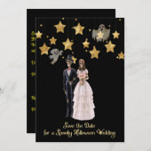 Save the Date Skeletons Halloween Hochzeit Einladung (Vorne/Hinten)