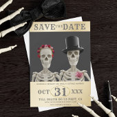 Save the Date Skeletons Oktober Halloween Hochzeit