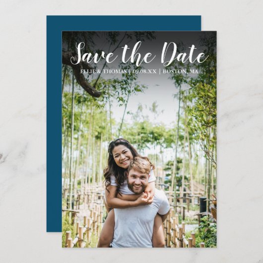 Save the Date Skript Einfaches Modernes Foto (Vorne/Hinten)