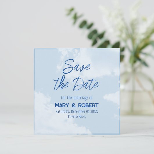 Save the Date - Sky Einladung (Stehend Vorderseite)