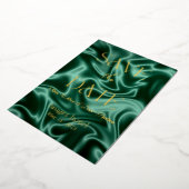 Save the Date smaragdgrüne Seidengrundfolie i Folieneinladung (Gedreht)