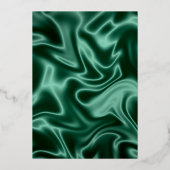 Save the Date smaragdgrüne Seidengrundfolie i Folieneinladung (Rückseite)