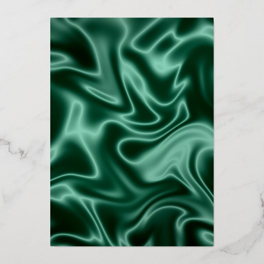 Save the Date smaragdgrüne Seidengrundfolie i Folieneinladung (Rückseite)