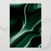 Save the Date smaragdgrüner Seidenhintergrund Folieneinladung (Rückseite)