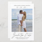 Save the Date Smooth Pen Stroke Lässig Script (Vorne/Hinten)