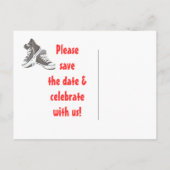 Save the Date Sneakers Bat Mitzvah Postcard Ankündigungspostkarte (Rückseite)