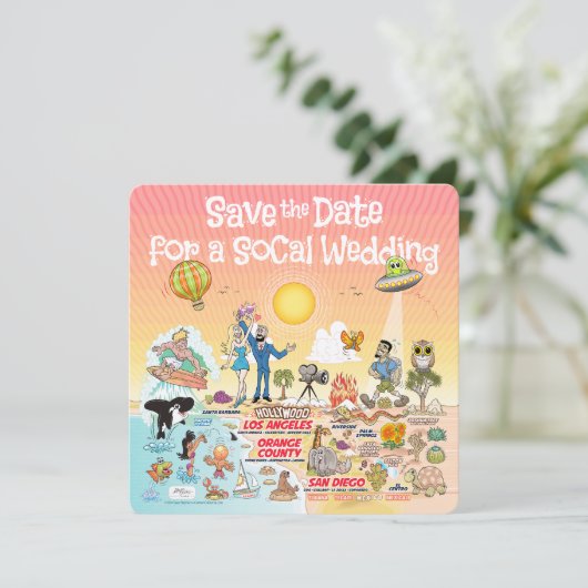 Save the Date SoCal Einladung (Stehend Vorderseite)