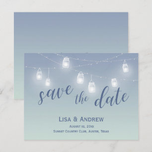 Save the Date Soft Blue Lässig Ankündigungspostkarte