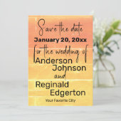 Save the Date Sommerrustikaler Lässiger Hochzeitpf (Stehend Vorderseite)