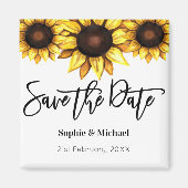 Save the Date Sonnenblume Gelb Weiße Blüte Magnet (Vorne)