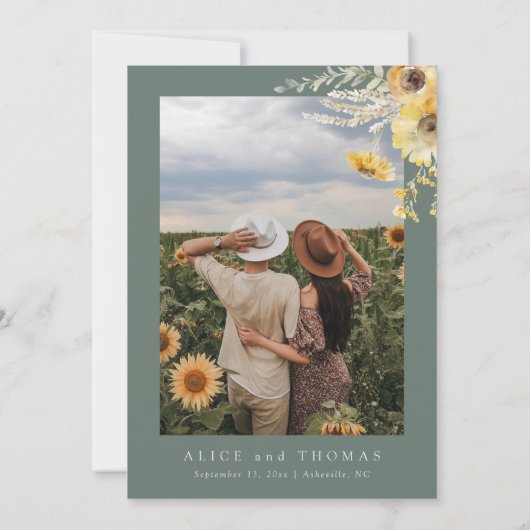 Save the Date, Sonnenblume Save the Date Einladung (Rückseite)