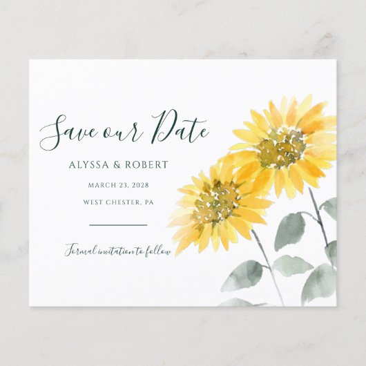 Save the Date Sonnenblumen - Ankündigung (Vorderseite)