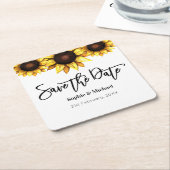 Save the Date Sonnenblumenhochzeit Rechteckiger Pappuntersetzer (angewinkelt)