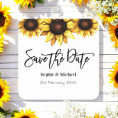 Save the Date Sonnenblumenhochzeit Rechteckiger Pappuntersetzer