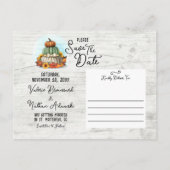 Save the Date Sonnenblumenpumpenfallen-Farm Postca Ankündigungspostkarte (Rückseite)