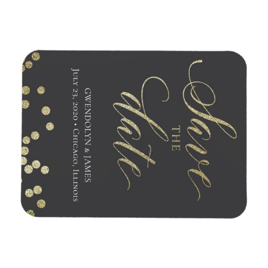 Save the Date Sparkle Magnet (Horizontal)