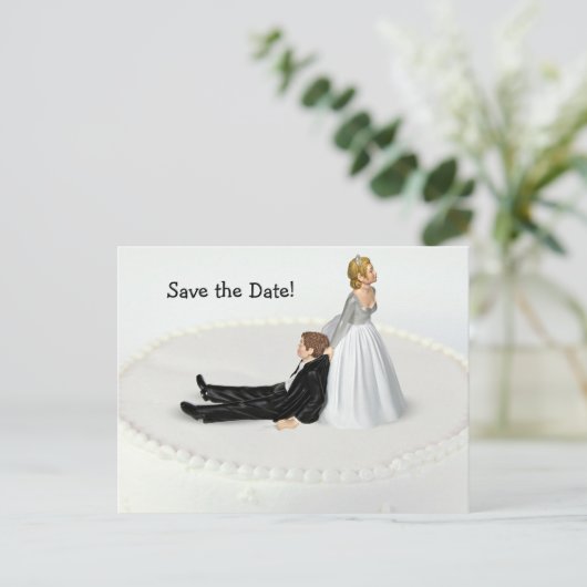 Save the Date Spaß Ankündigungspostkarte (Stehend Vorderseite)