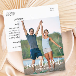 Save the Date, Spaß, modern, Lässig, Foto Postkart Ankündigungspostkarte