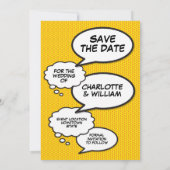 Save the Date Spaß Retro Comic Pop Kunst Einladung (Rückseite)