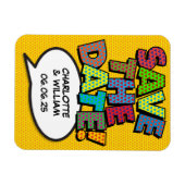 SAVE THE DATE Spaß Retro Comic Pop Kunst Magnet (Horizontal)