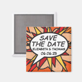 Save the Date Speech Bubble Fun Comic Book Magnet (Vorderseite/Rückseite)