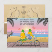 Save the Date spielerische Ananas (Vorne/Hinten)