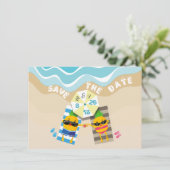 Save the Date spielerische Ananas (Stehend Vorderseite)