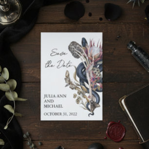 Save the Date Spooky Halloween Floral Mitteilungskarte