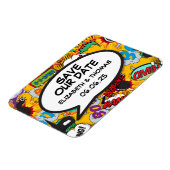 Save the Date Sprechblase Spaß Retro Comic Buch Magnet (Linke Seite)