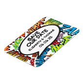 Save the Date Sprechblase Spaß Retro Comic Buch Magnet (Linke Seite)