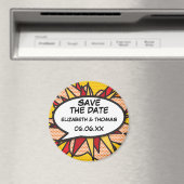 SAVE THE DATE Sprechblase Spaß Retro Comic Buch Magnet (In Situ (Geschirrspüler))