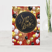 Save the Date (Sprichwörter 18:22) Rot/Gold/Weiß Karte (Vorderseite)