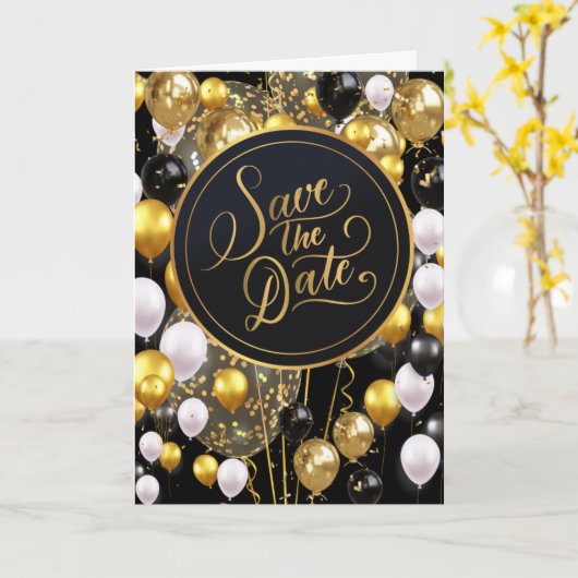Save the Date (Sprichwörter 18:22) Schwarz/Gold/We Karte (Gelbe Blume)