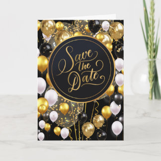 Save the Date (Sprichwörter 18:22) Schwarz/Gold/We Karte