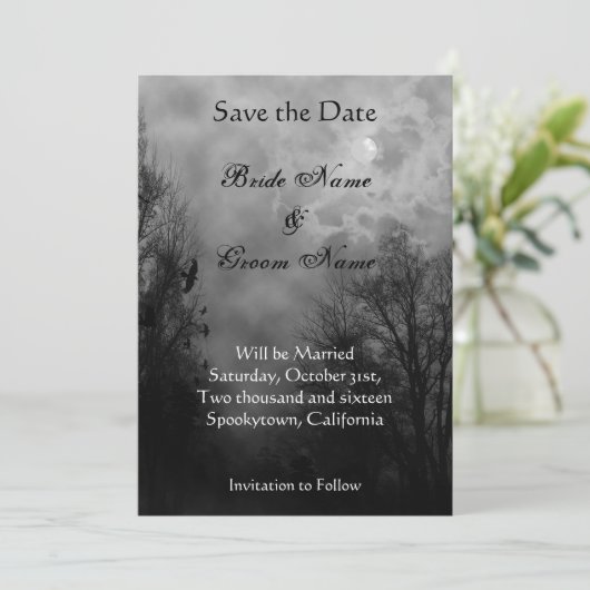 Save the Date Spuk Sky Announccard Ankündigung (Stehend Vorderseite)