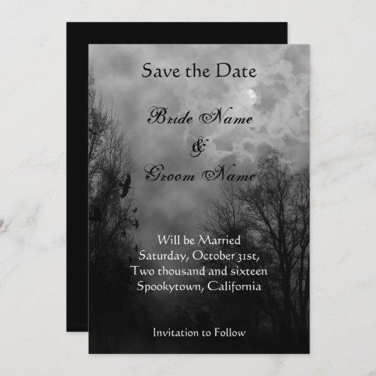 Save the Date Spuk Sky Announccard Ankündigung (Vorne/Hinten)
