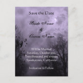 Save the Date Spuk Sky Lila Mist Postcard Ankündigungspostkarte (Vorderseite)